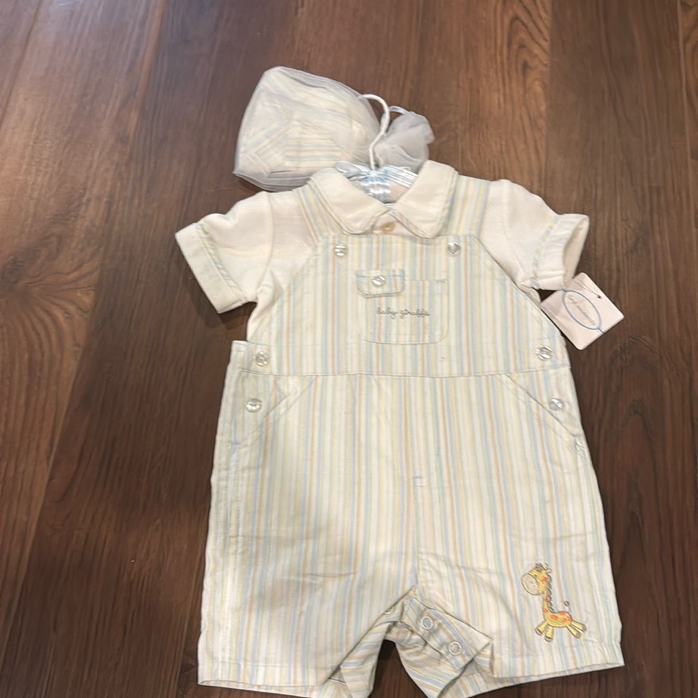 New with tags overalls matching set 6-9 month